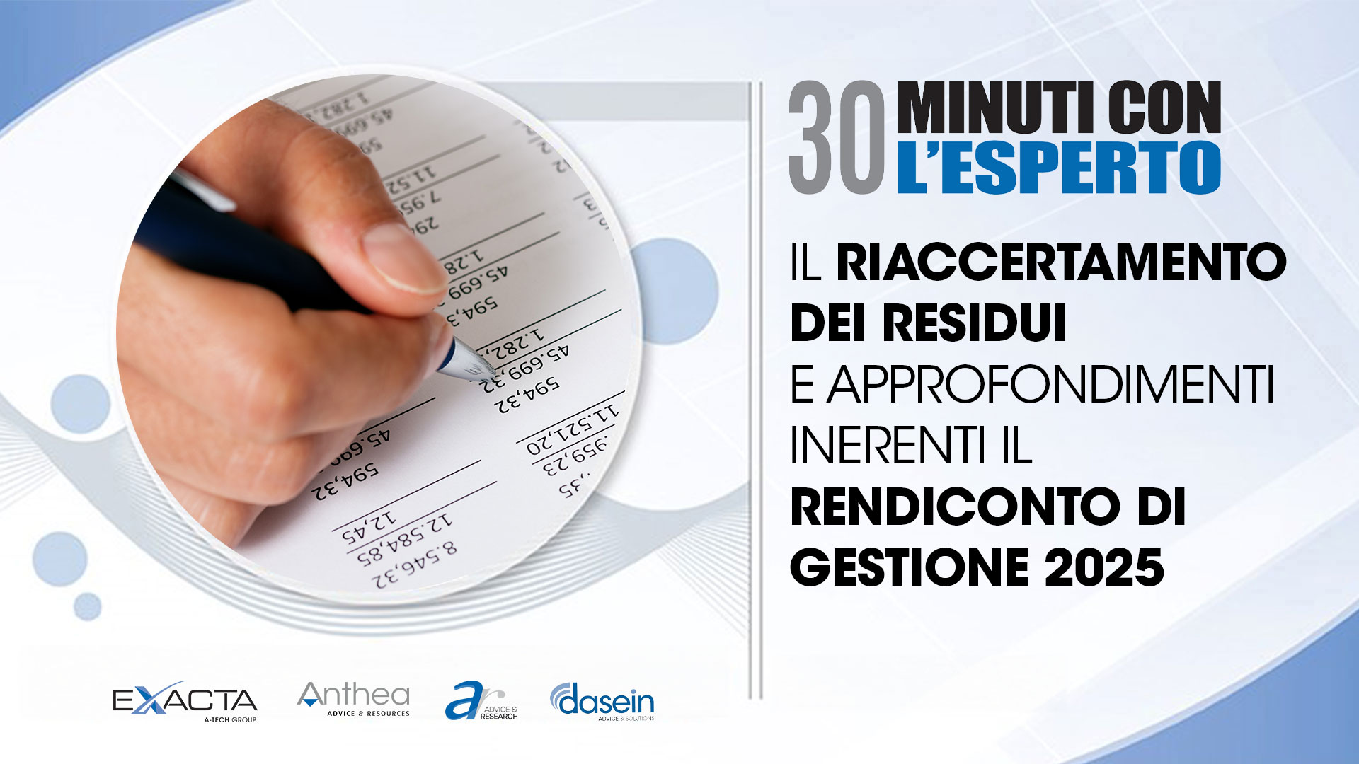 Il riaccertamento dei residui e approfondimenti sul Rendiconto di gestione 2025
